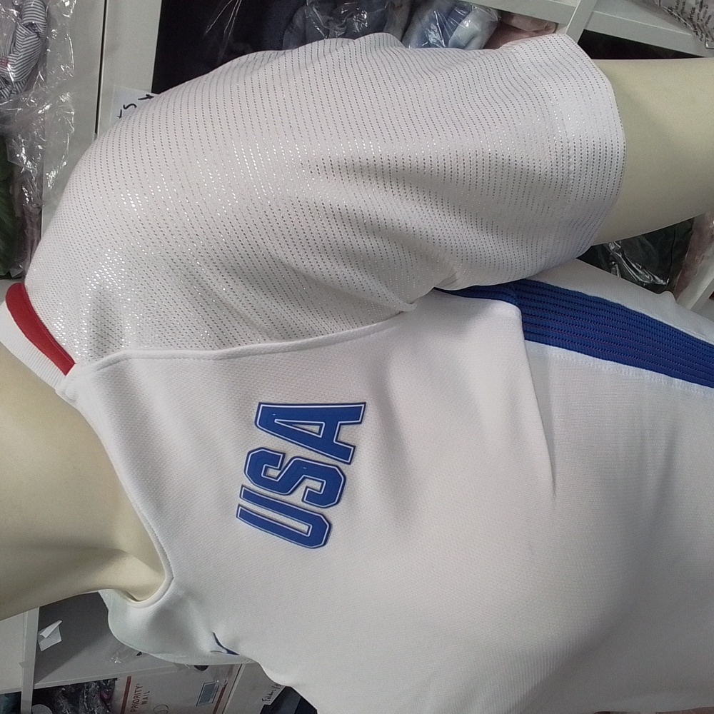 Nike USA White Short Sleeve Soccer Tee with Blue Accents - Picture 5 of 15
